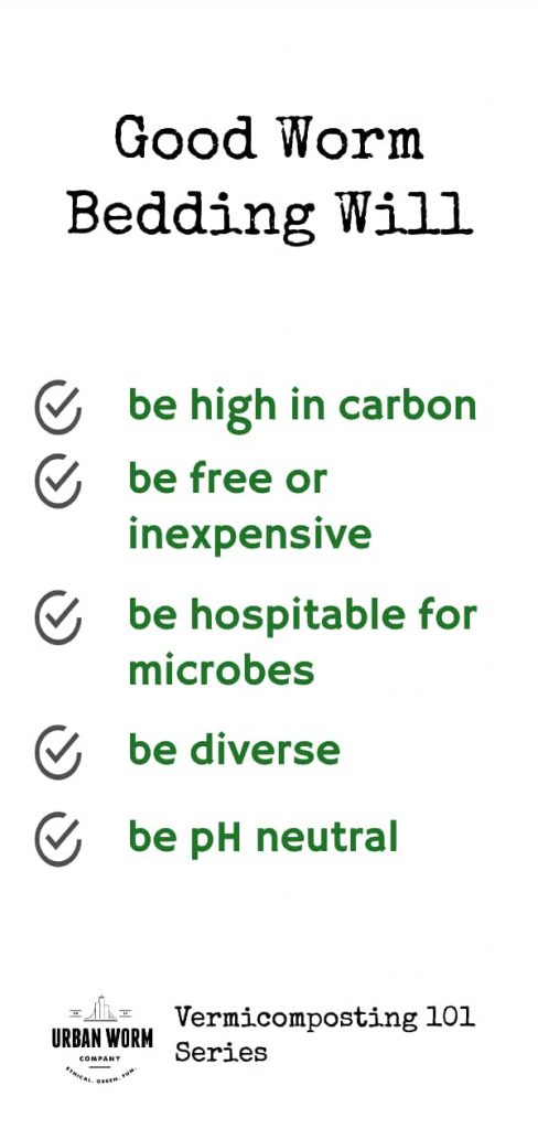 Characteristics of good worm bedding